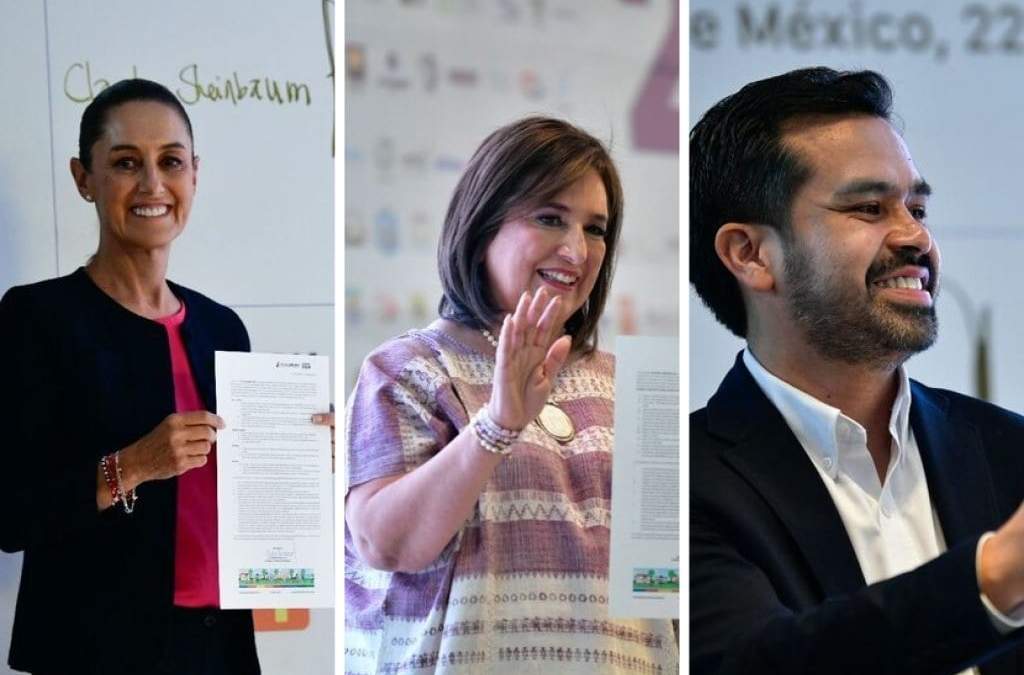 Sheinbaum, Gálvez y Álvarez Maynez
