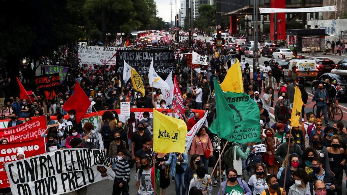 Manifestación a favor de la igualdad racial en Brasil, durante el fin de semana. Fuente: (Twitter)