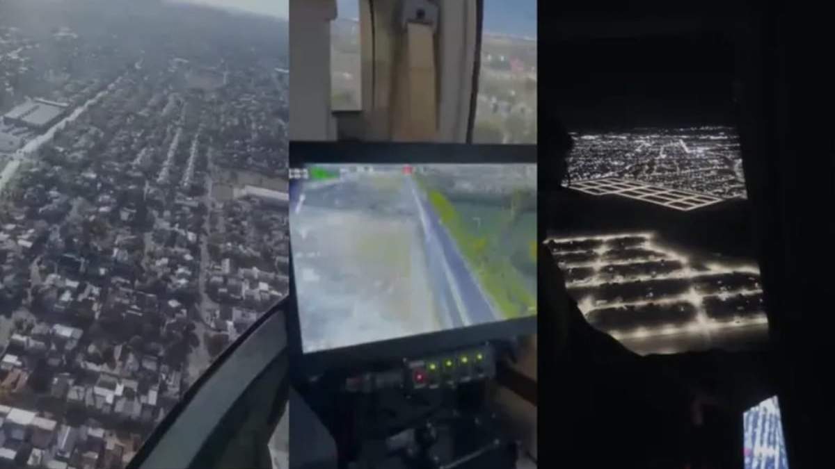 El operativo aéreo nocturno sorprendió a los neuquinos. Fuente: (Facebook)