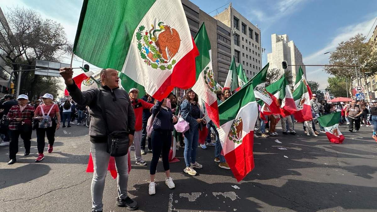 El Zócalo durante el mitin