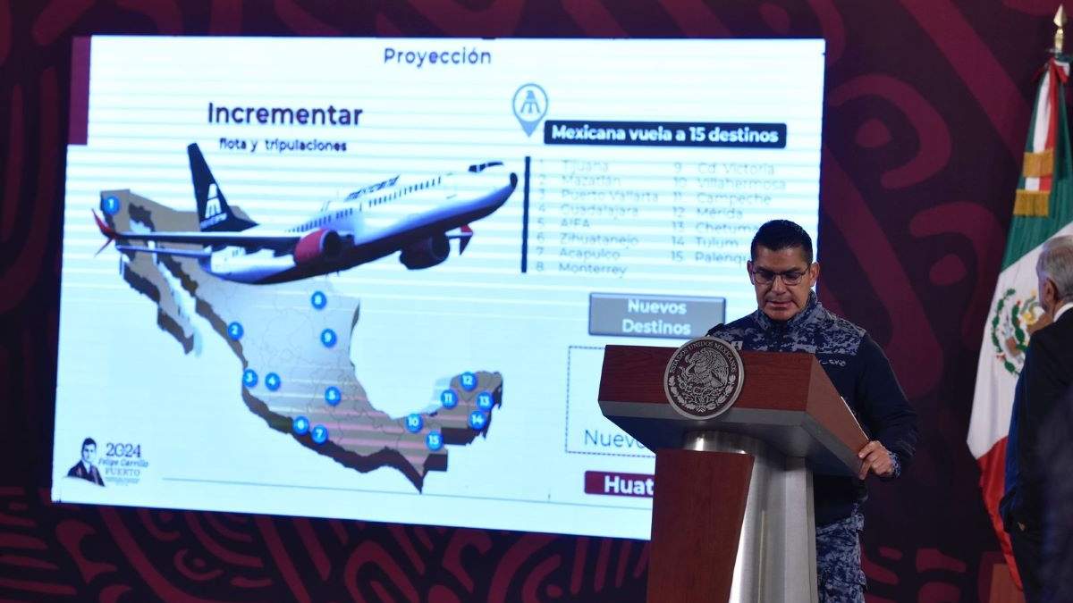 AMLO y Leobardo Ávila Bojórquez, subdirector general de Mexicana de Aviación