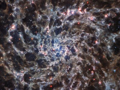 Webb desvela el enredado 'esqueleto' de una galaxia espiral