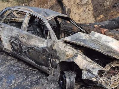 Sobre la ruta 40: un vuelco ocasionó un principio de incendio