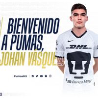 Pumas contrata como refuerzo a Johan Vásquez