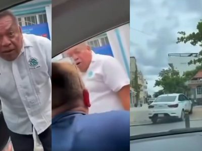 Turista extranjero interviene en pelea entre taxistas y chofer de app en Playa del Carmen
