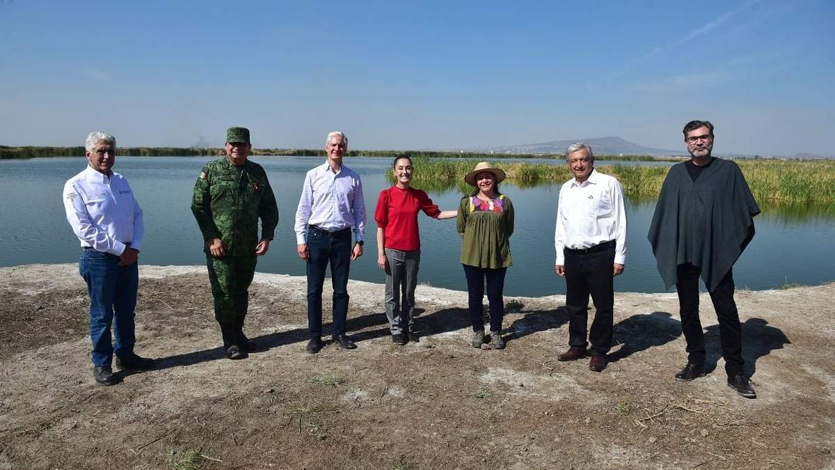El presidente López Obrador visitó el Lago de Texcoco