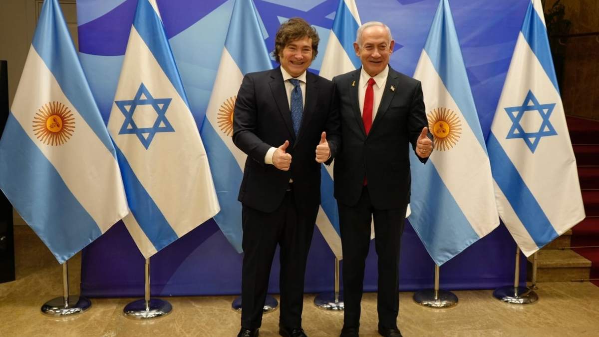 Javier Milei y el primer ministro de Israel, Benjamín Netanyahu