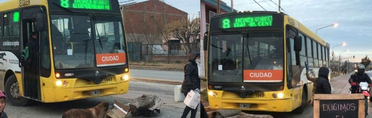 Un grupo de vecinos de la toma la Canchita, del barrio San Lorenzo Sur, de la ciudad de Neuquén, cortó el tránsito. Fuente: (Javier Manzano)
