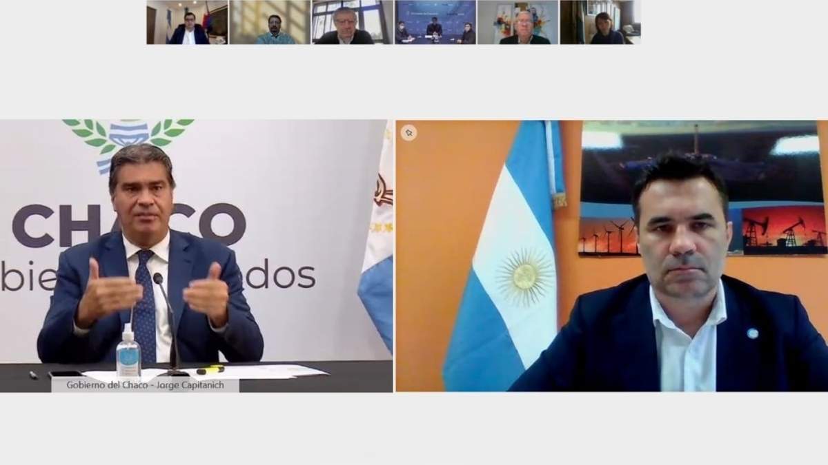Jorge Capitanich, gobernador de Chaco, y Darío Martínez, secretario de Energía. Fuente: (Twitter)