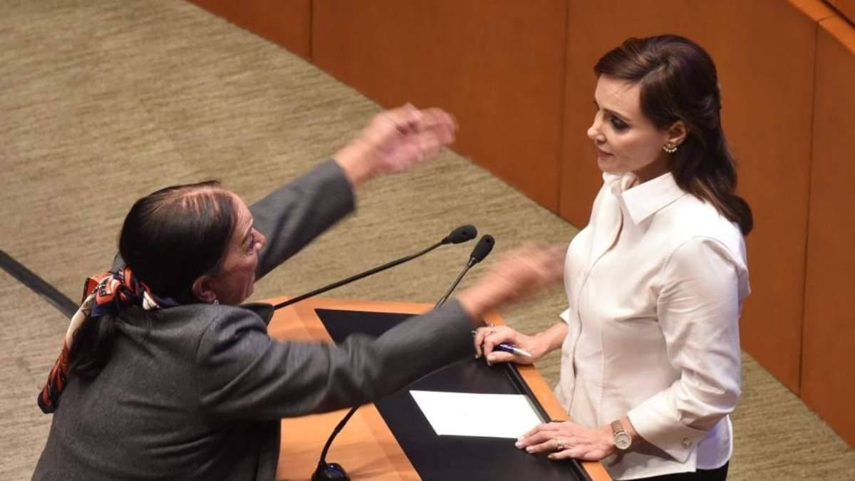 Las senadoras Lucia Trasviña Waldenrath y Lilly Téllez