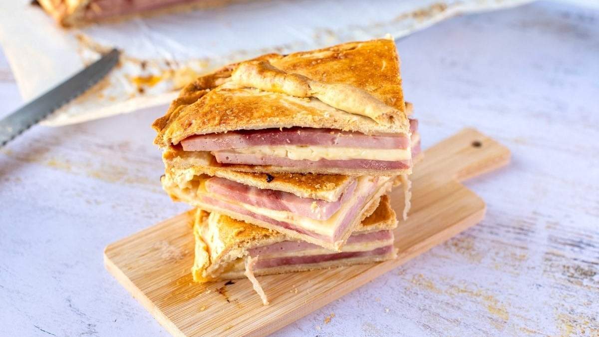 Tarta de jamón y queso. Fuente: (Instagram).
