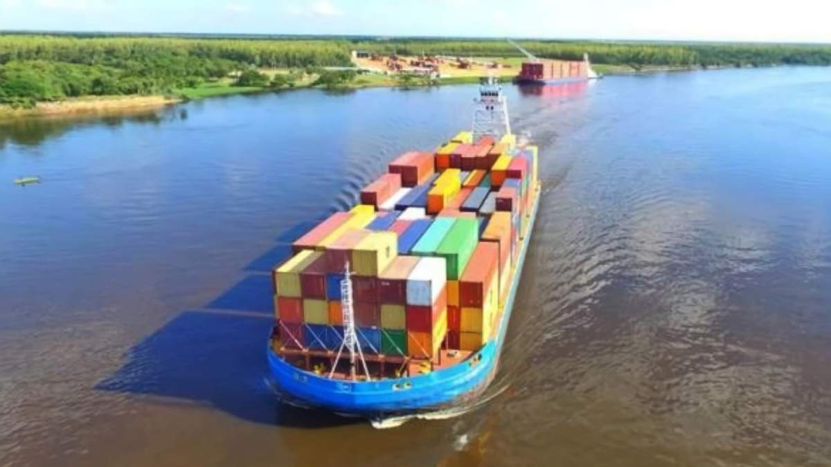La Hidrovía del río Paraná. Fuente: (Twitter)