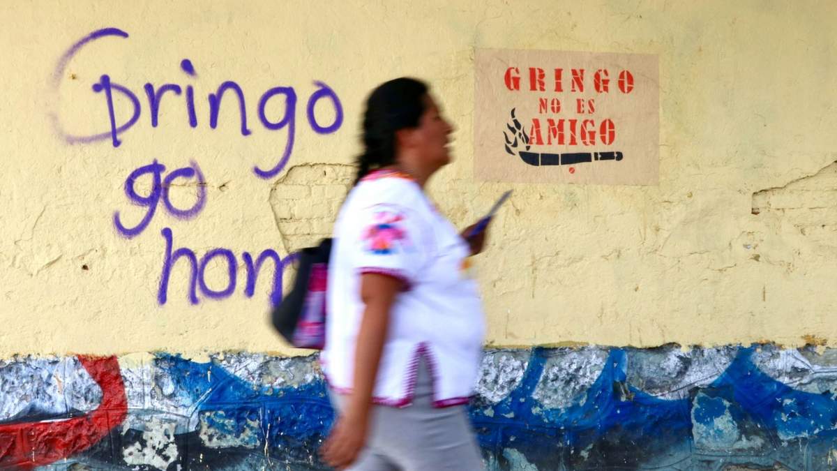 Pinta contra la gentrificación en Oaxaca