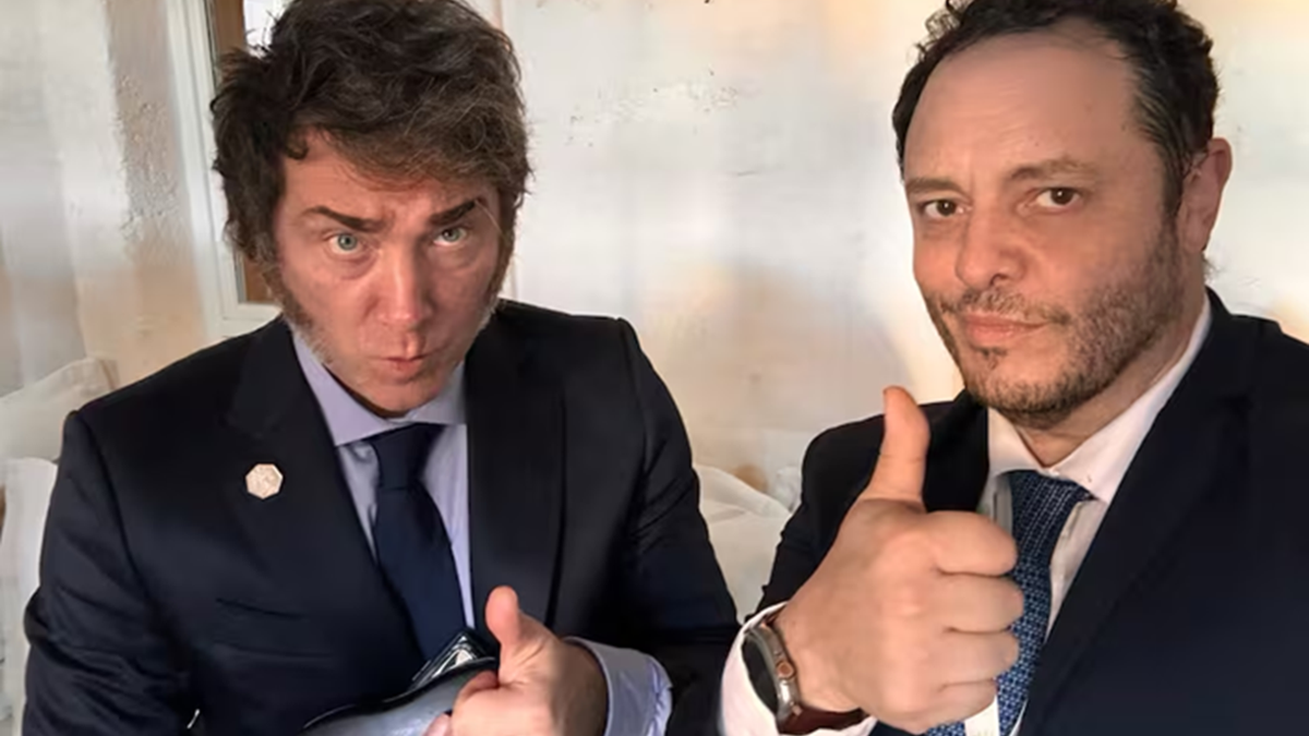 Javier Milei y Demian Reidel. Fuente: (X)