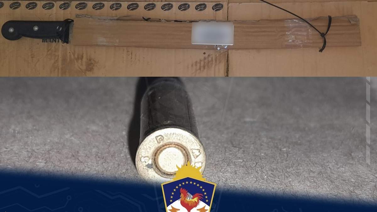 El machete y el proyectil secuestrados en Aluminé, en dos episodios de amenazas. Fuente: (Policía de Neuquén)
