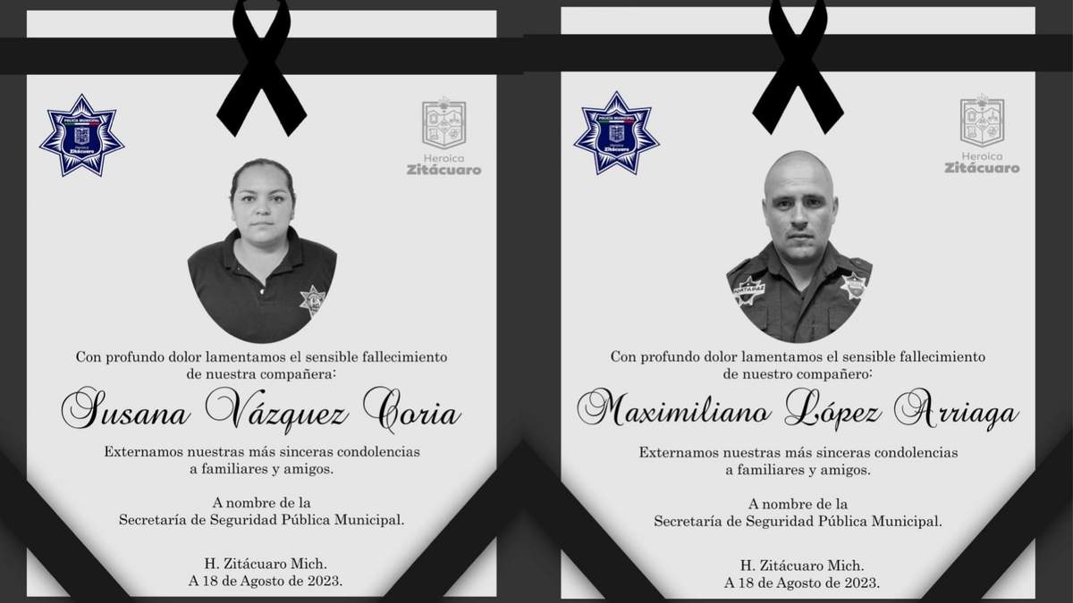 Las esquelas publciadas por la policía de Zitácuaro