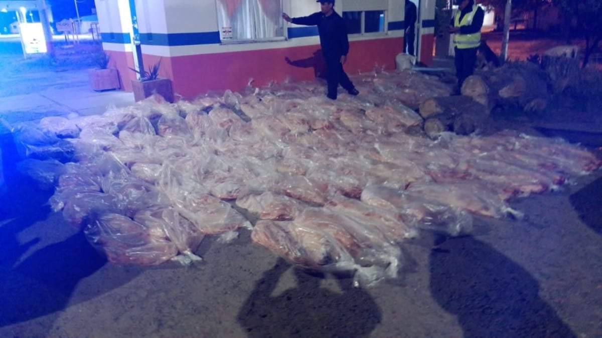 110 costillares con destino a Centenario. Fuente: (Policía de Río Negro)