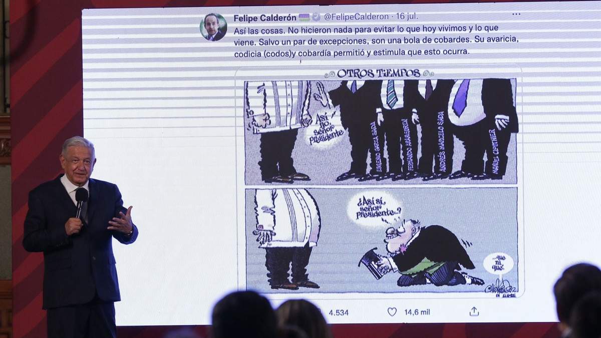 El presidente mostró un cartón de Paco Calderón en su conferencia mañanera