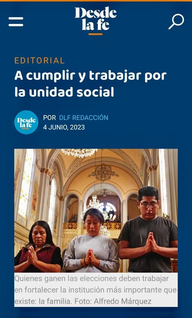 Imagen tomada de la revista Desde la Fe