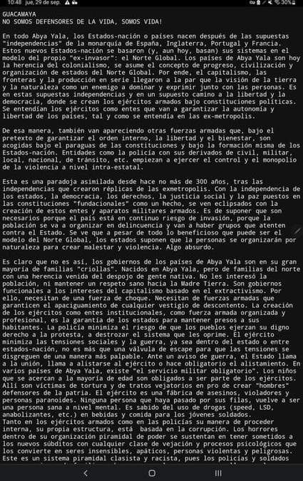 Texto revelado por hacktivitas “Guacamaya”