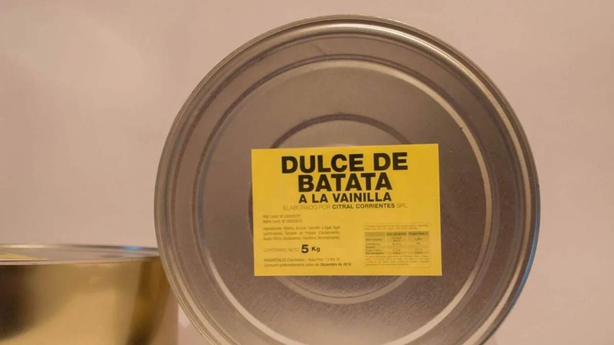 Lata de dulce de batata. Fuente: (Instagram).