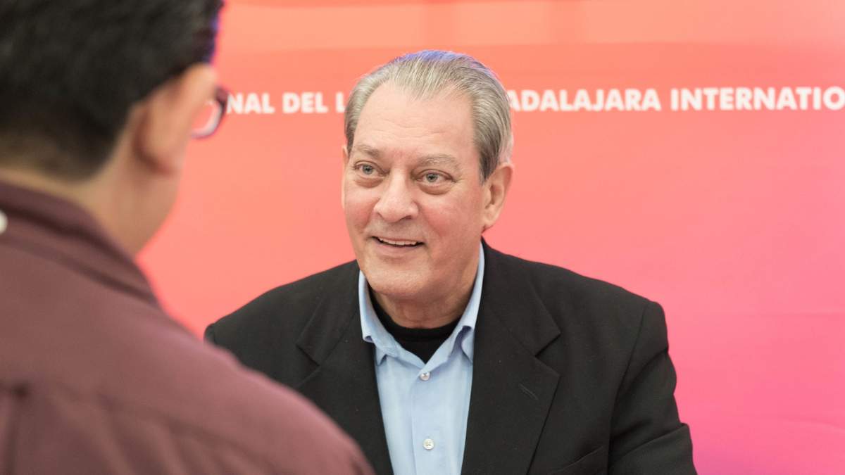Paul Auster, durante su visita en la Feria Internacional del Libro de Guadalajara en 2017