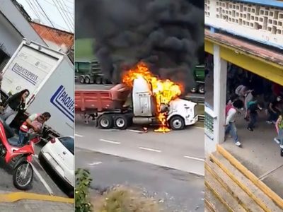 Pánico en Orizaba: Activan Código Rojo por balaceras y quema de tráiler (Videos)