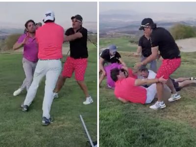 Captan en video pelea en campo de golf y se viraliza