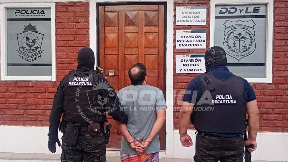 Héctor Sebastián "El Puerco" Sotelo fue recapturado en Neuquén este sábado 10 tras permanecer un mes y medio prófugo. Fuente (Policía de Neuquén)