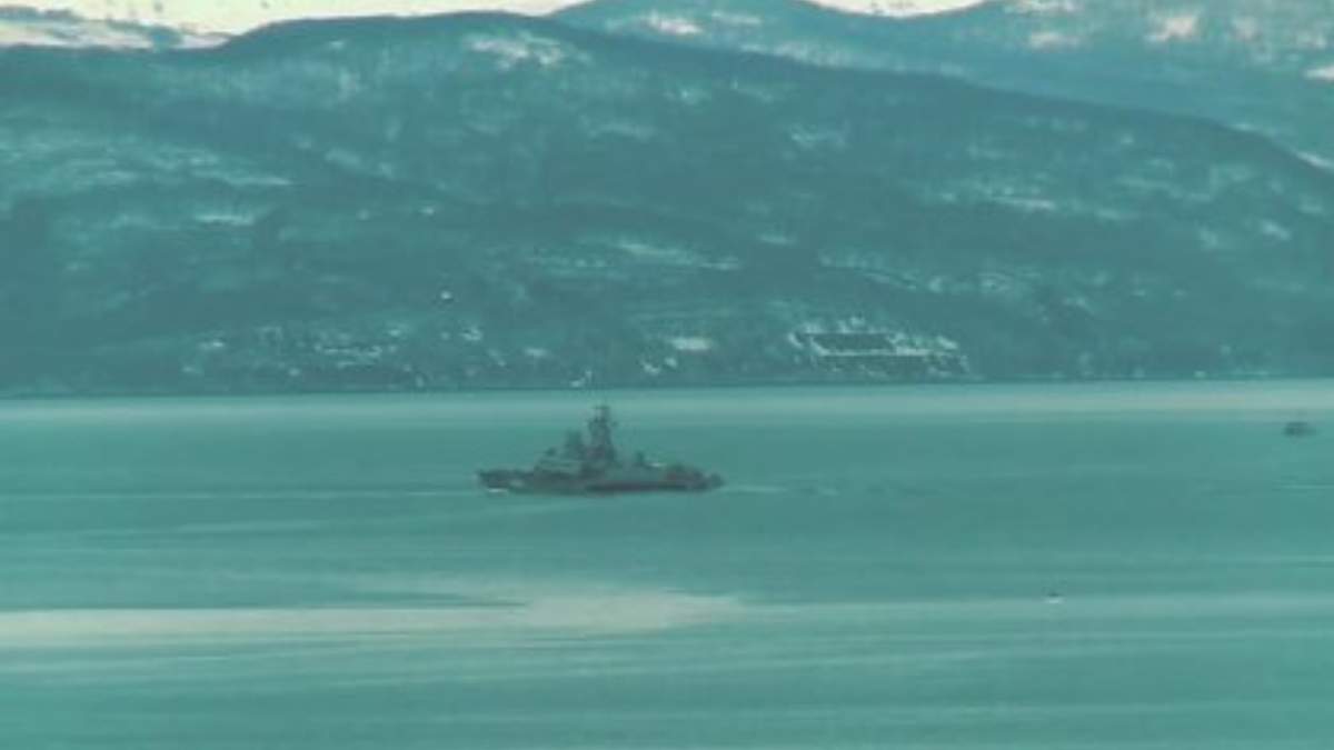 Barco militar ruso en el mar negro