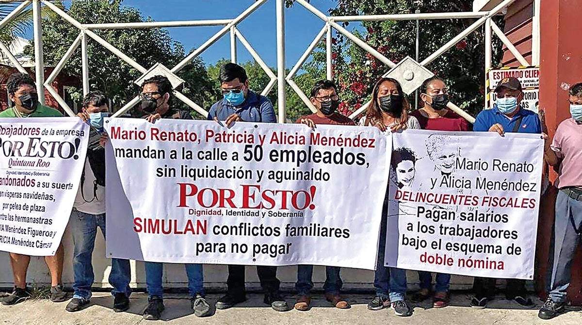 Protesta de trabajadores de medios de la Península de Yucatán