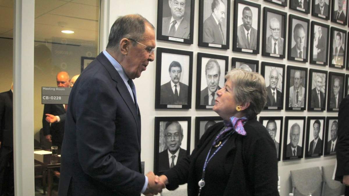 Serguéi Lavrov y Alicia Bárcena