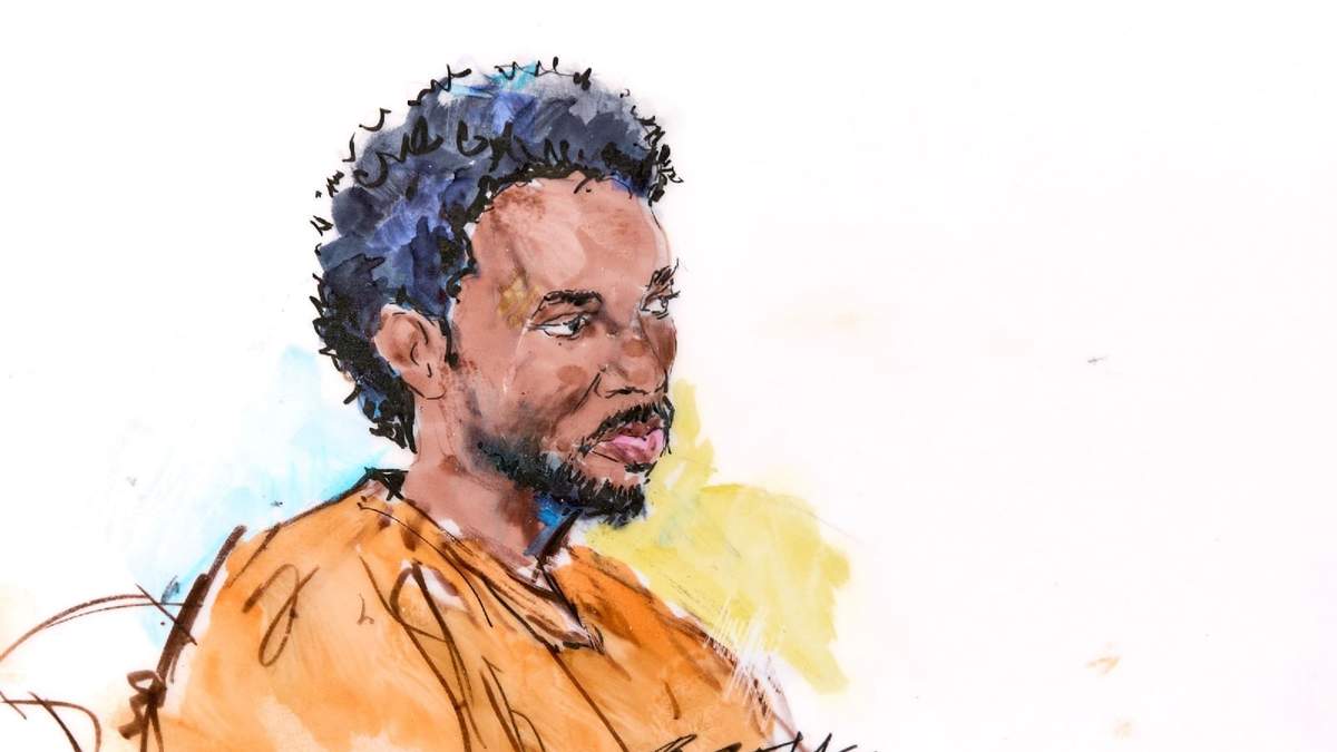 David Anthony Burke, en un boceto del tribunal