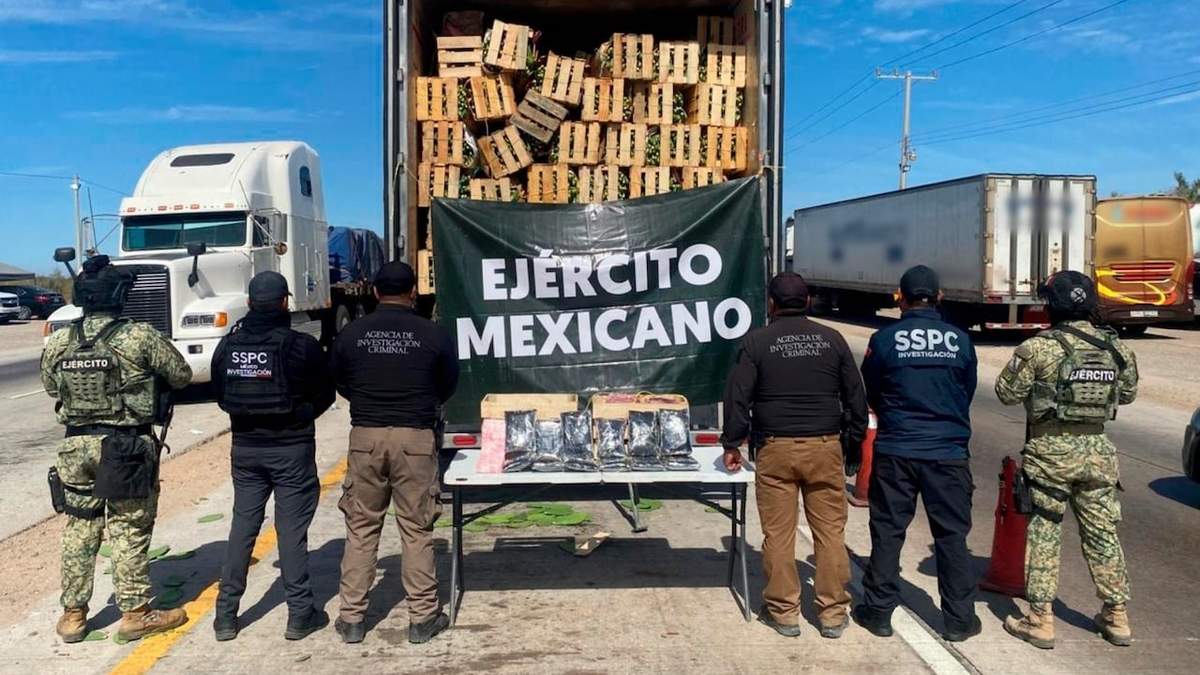 El tractocamión que transportaba nopales,