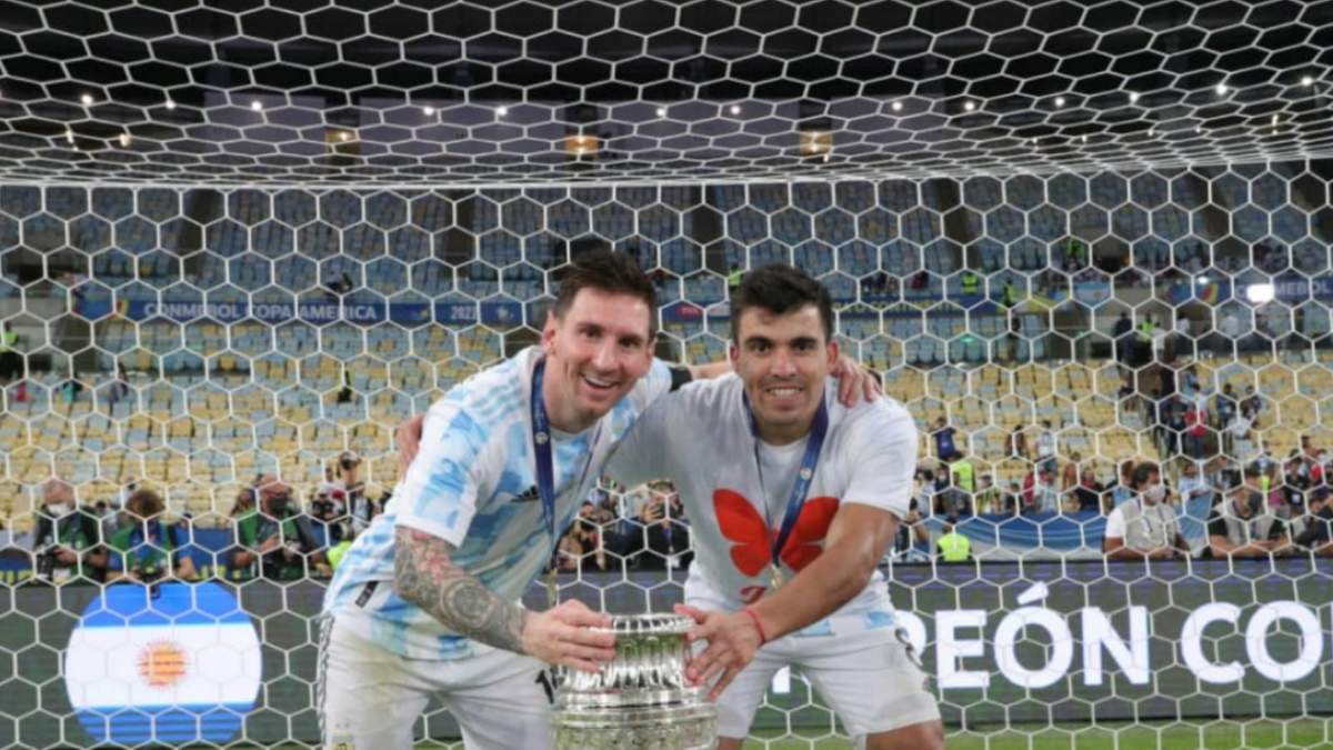 Marcos Acuña, Lionel Andrés Messi y la Copa América. Fuente: (Twitter)
