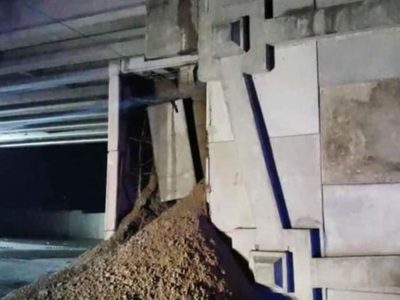 Sufre daños un puente vehicular inaugurado en 2019 por Héctor Astudillo
