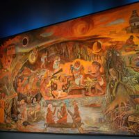El mural "Xibalbá, el inframundo de los mayas" de Rina Lazo llega a Bellas Artes
