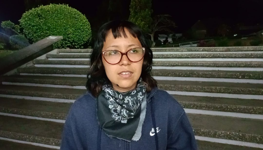 foto 1 Emilia Morales, vocera estudiantil y vocera del movimiento que mantiene tomadas las instalaciones del campus Chamilpa y la rectoría, denunció