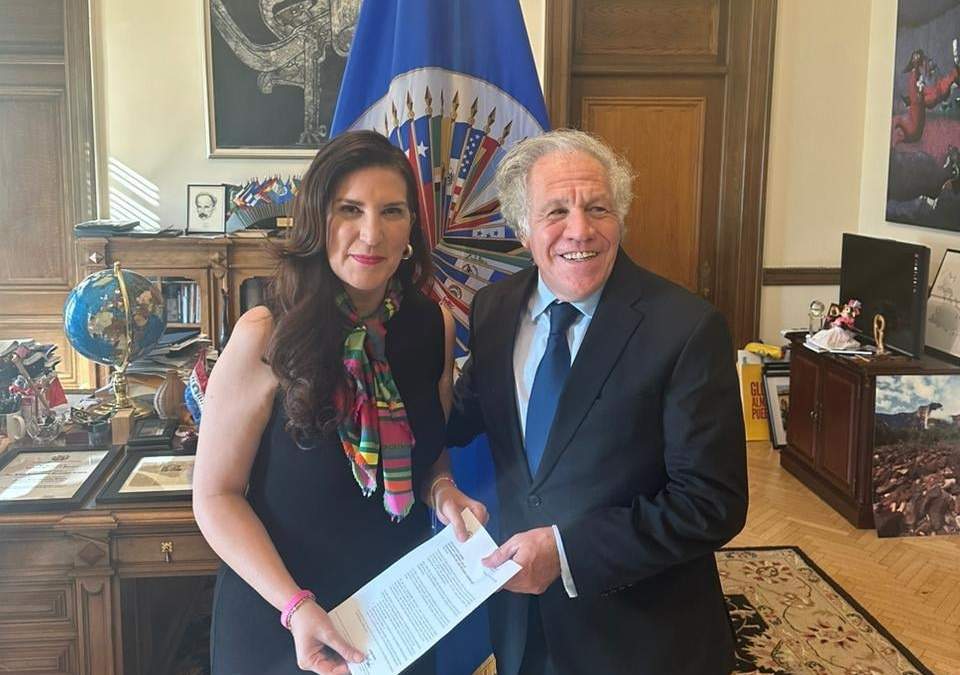 La senadora panista y el secretario general de la OEA, Luis Almagro