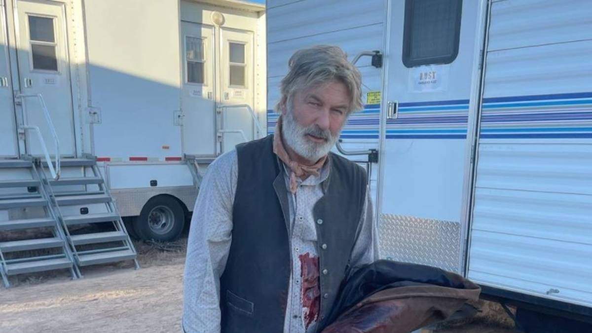 El actor Alec Baldwin, en la grabación de "Rust"