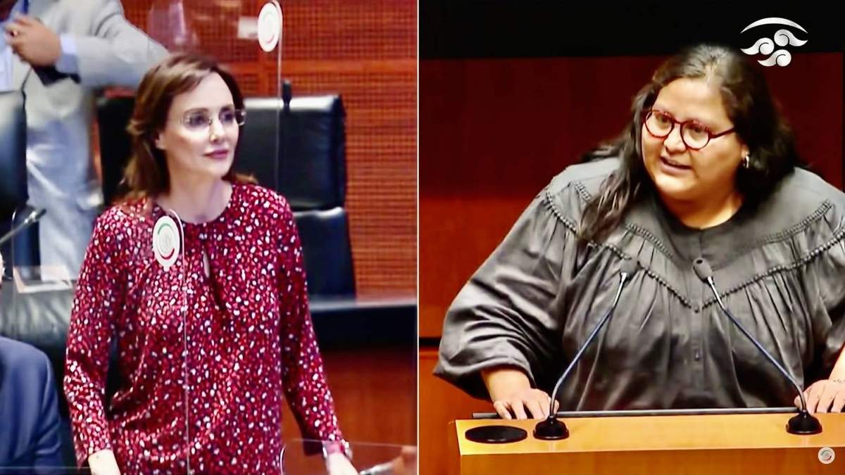 Lilly Téllez y Citlalli Hernández en la sesión del martes