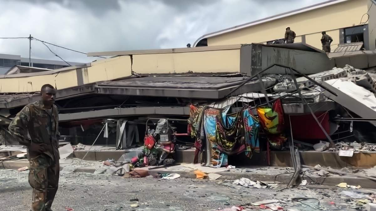 Un edificio destruido en Vanuatu