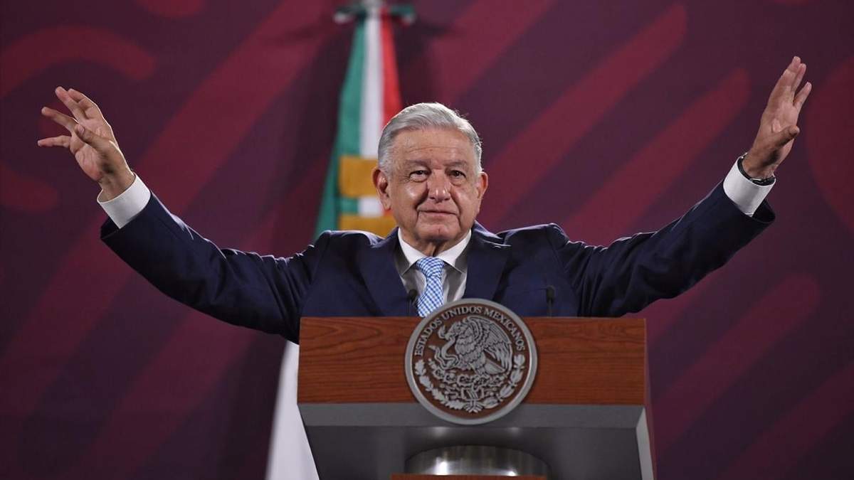 El presidente en Palacio Nacional durante la conferencia de este miércoles