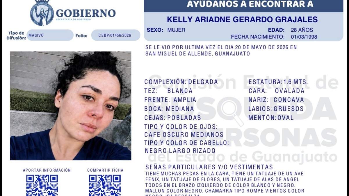 Ficha de búsqueda de Kelly Ariadne Gerardo Grajales, nieta de la cantante Paquita la del Barrio