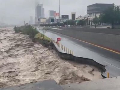 Así aumentó “Alberto” el cauce del Río Santa Catarina en Monterrey (Videos)