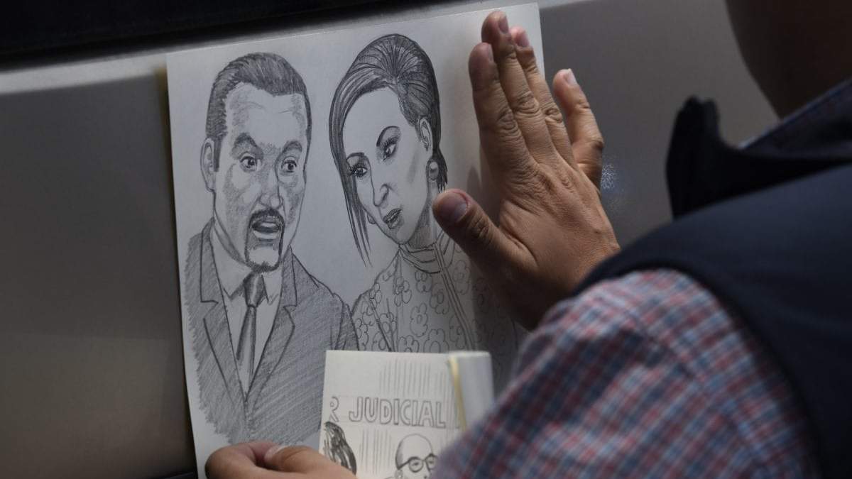 Dibujo de Rosario Robles, exsecretaria de Sedesol y Sedatu. Foto: Octavio Gómez