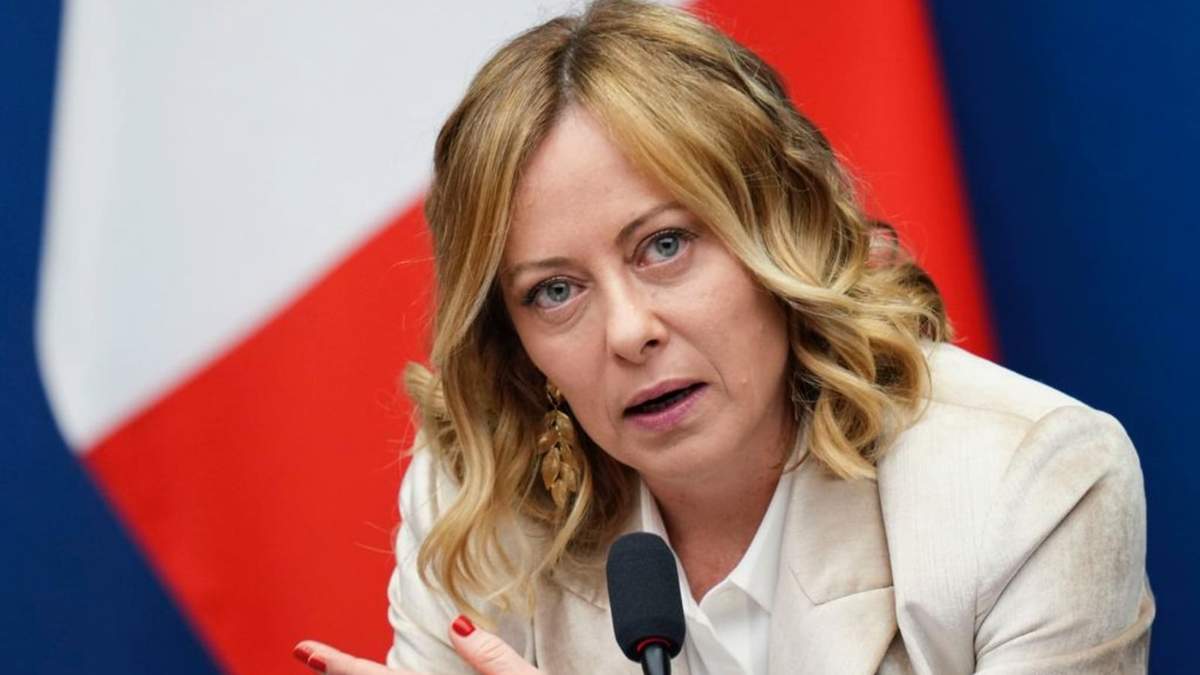La primera ministra italiana, Giorgia Meloni, durante la rueda de prensa de fin de año de 2024, en Roma, el jueves 9 de enero de 2025