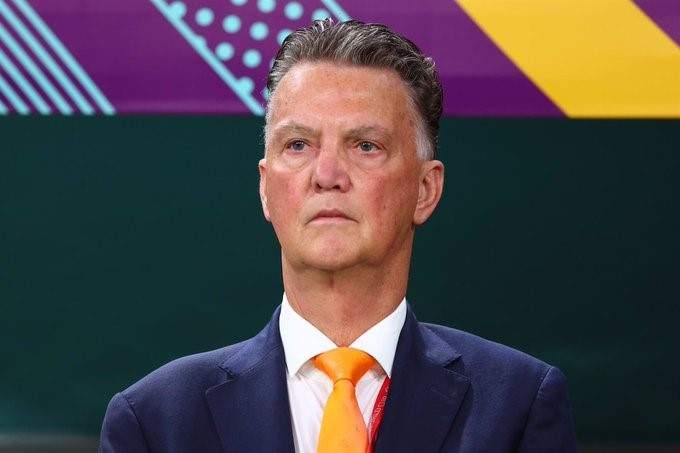 El seleccionador de Países Bajos, Louis van Gaal, en un partido del Mundial de Qatar 2022