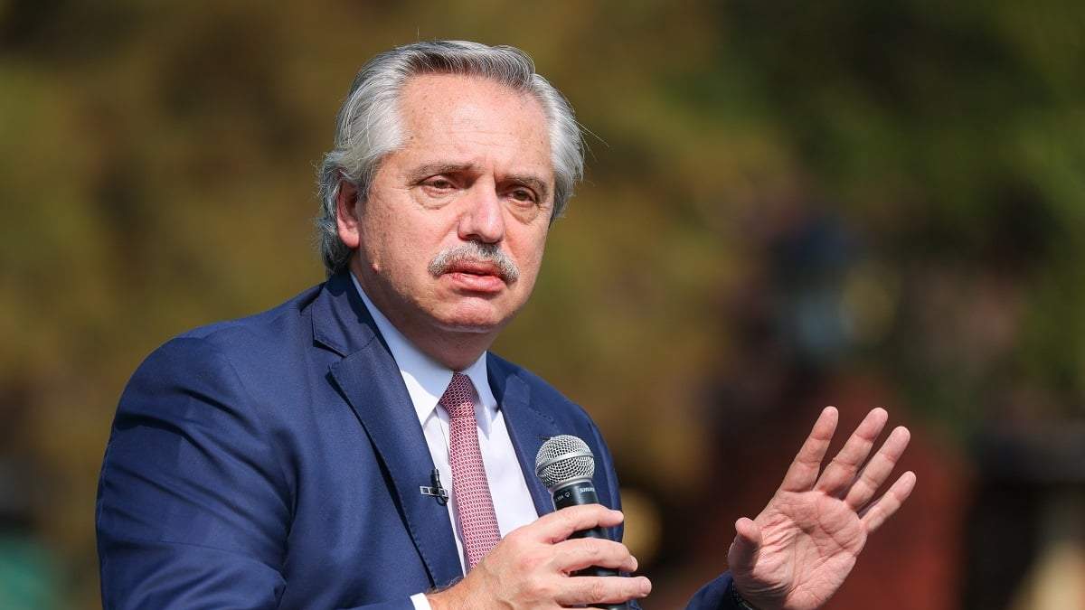 El presidente Alberto Fernández participó de un acto en Olavarría. Fuente: (Twitter)