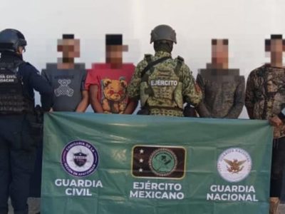 Detienen a cuatro hombres armados en Apatzingán; tres son extranjeros